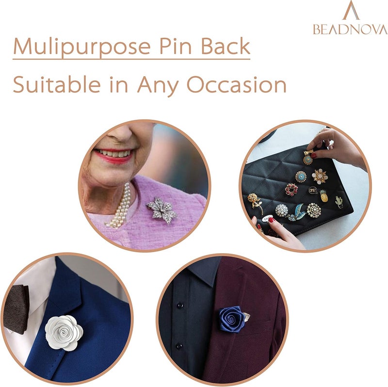 BEADNOVA Rubber Pin Back Butterfly Clutch Backings Pin Cap Replacement for Badges, Lapel Pinback (50pcs) - Image 4