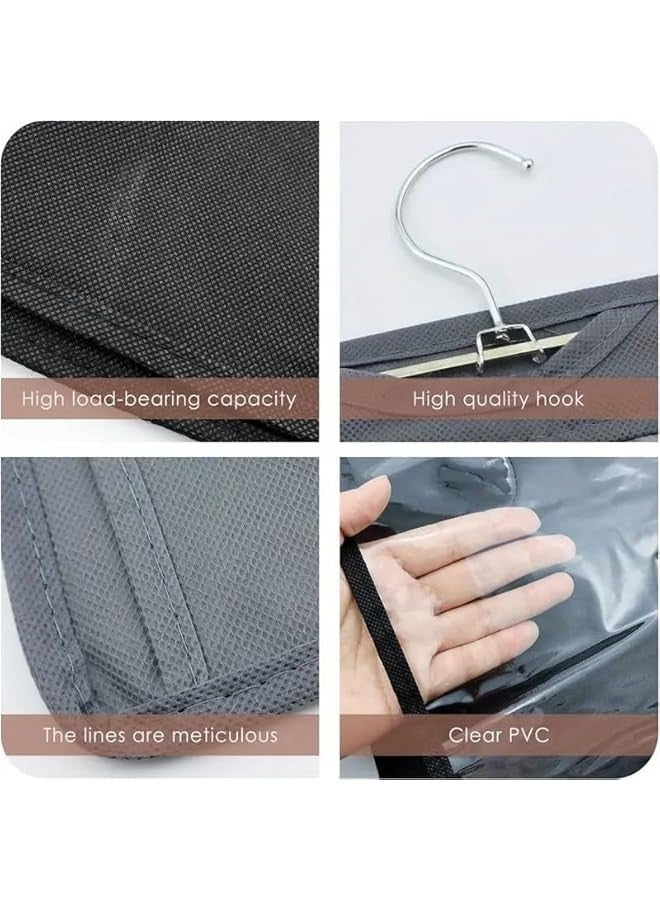 TRASSLE Handbag Hanging Organizer, 8 Pocket Purse Storage Hanger Oxford Cloth Closet for Family Closet Bedroom, Foldable and Universal Fit (Grey)  - Image 5