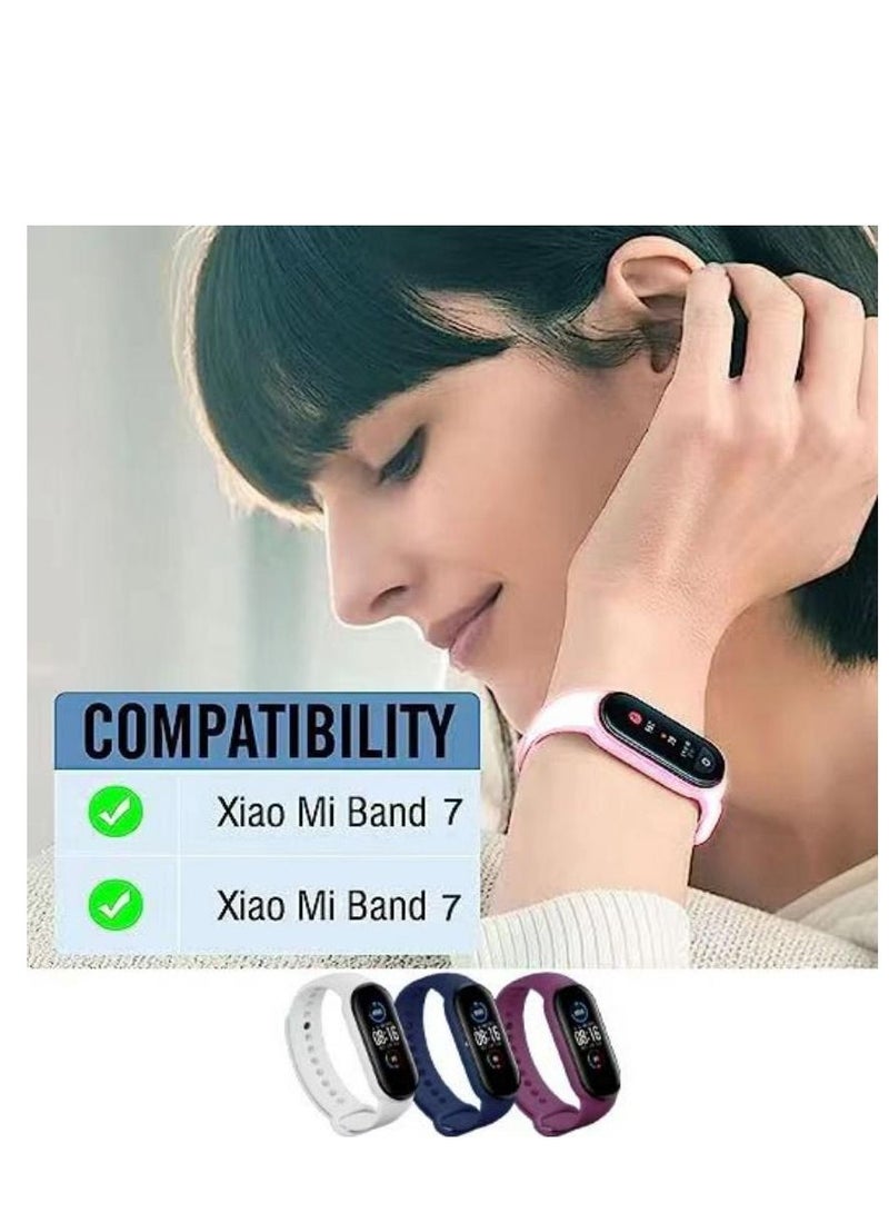 3-Piece Replacement Band For Xiaomi Mi Band 7 Multicolour - Image 2