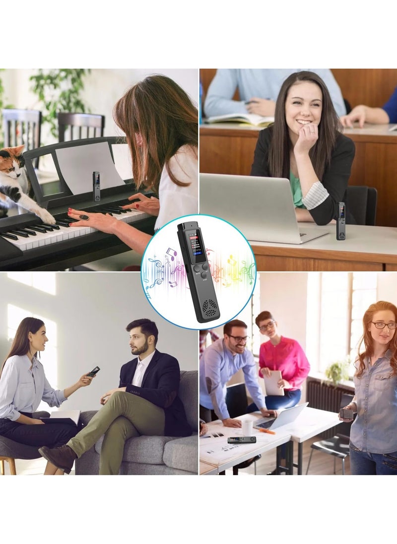 Dominy - Digital Voice Recorder, 64GB Portable Audio Voice Activated Recorder with Playback, Password, Timed Recording, Noise Reduction, 1536Kbps USB Rechargeable Tape Recorder MP3 Player for Lectures Meetings - Image 1