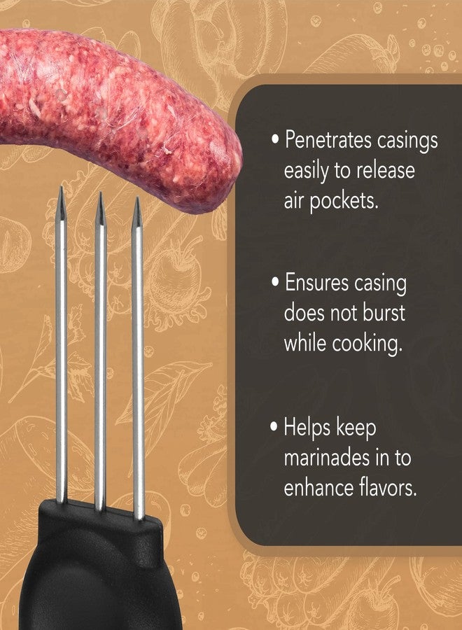 IMPRESA Extra Long Sausage Pricker Tool - Burst Prevention & Sausage Casing Pricker - Comfort Grip & Meat Tenderizer - Pack of 2, 6.5 x 1 in - Image 2