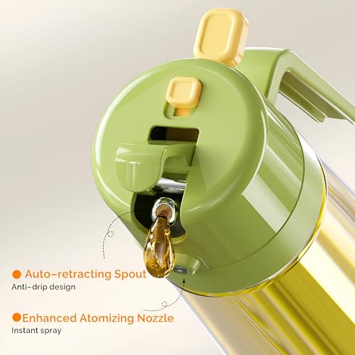 SKYTONE Oil Sprayer For Cooking- 2 in 1 Dispenser, 500 ml /18.6 oz- BPA Free- Dispenser Bottle Oil Mister-For Air Fryer, BBQ, Salad, Frying, Barbecue (1) - Image 5