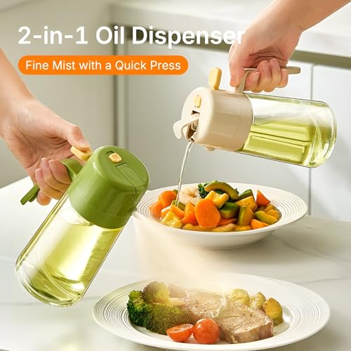 SKYTONE Oil Sprayer For Cooking- 2 in 1 Dispenser, 500 ml /18.6 oz- BPA Free- Dispenser Bottle Oil Mister-For Air Fryer, BBQ, Salad, Frying, Barbecue (1) - Image 2