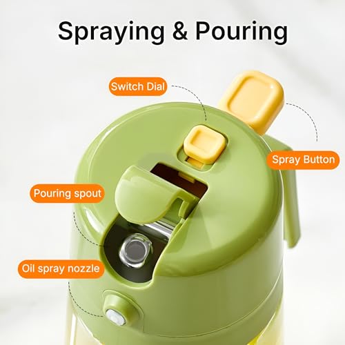 SKYTONE Oil Sprayer For Cooking- 2 in 1 Dispenser, 500 ml /18.6 oz- BPA Free- Dispenser Bottle Oil Mister-For Air Fryer, BBQ, Salad, Frying, Barbecue (1) - Image 4