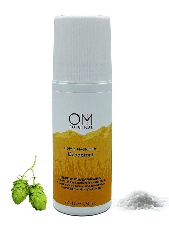 Om Botanical - Aluminium Free Natural Deodorant For Men, Women | Organic Hops and Magnesium Body Odor Eliminator | Free of Baking Soda. Best Roll On Deodorant by OM Botanical - Image 1