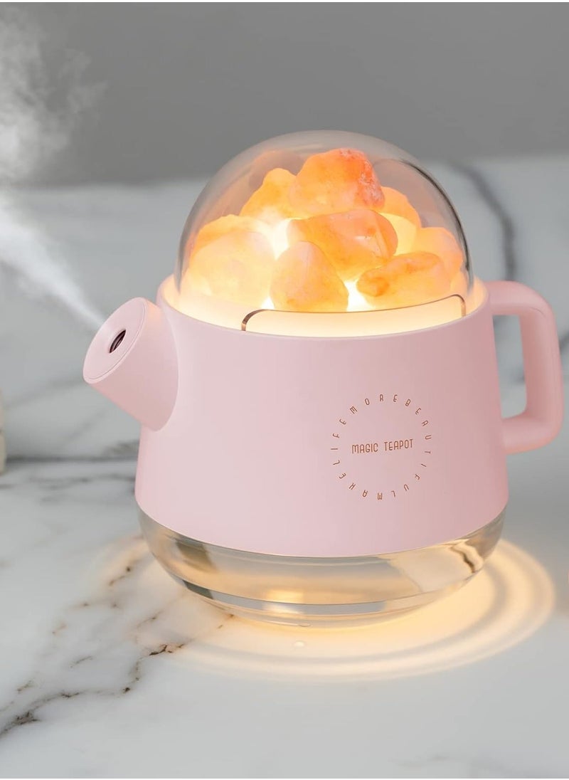 Bakhoan Crystal Salt Stone Humidifier 360mL Kettle Shape & Oil Diffuser Cool Mist  - Image 1