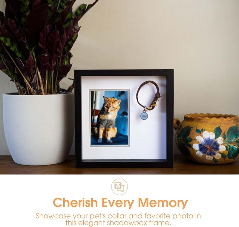 pearhead Pet Collar Keepsake Picture Frame, Memorial Shadow Box, Wall Mountable Display, Bereavement Photo Frame for Dogs and Cats, Pet Loss Remembrance Gift, 4.5x6.5 Photo Insert, Black - Image 3