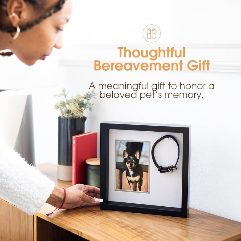 pearhead Pet Collar Keepsake Picture Frame, Memorial Shadow Box, Wall Mountable Display, Bereavement Photo Frame for Dogs and Cats, Pet Loss Remembrance Gift, 4.5x6.5 Photo Insert, Black - Image 5