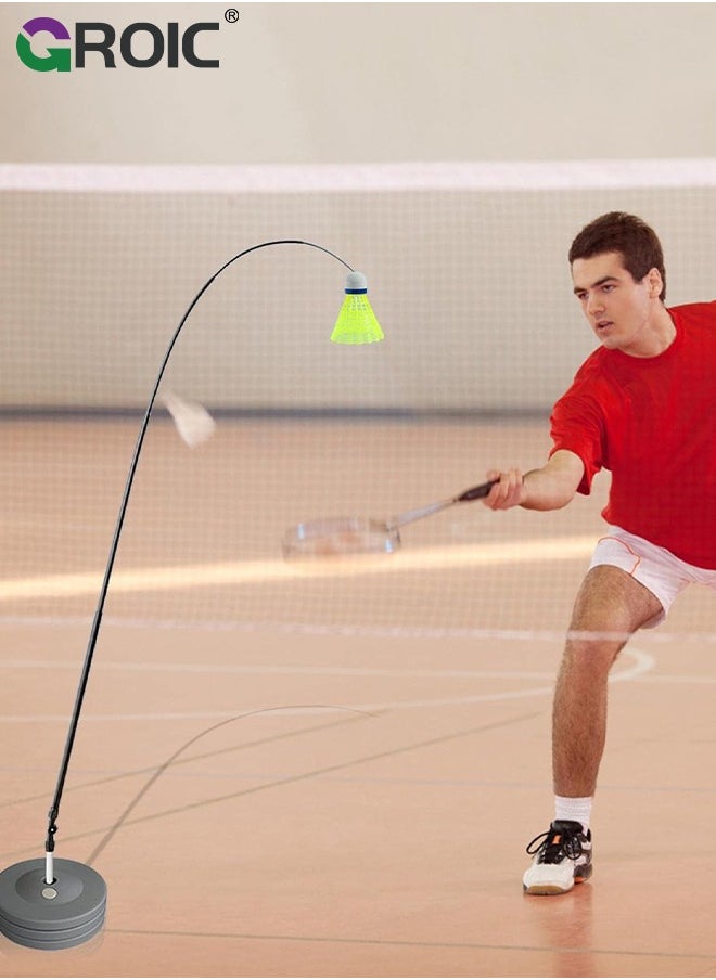 GROIC - Badminton Rebound Trainer for Solo Practice, Badminton Trainer Rebound Ball with 6 Balls & 2 Glow Balls, Perfect for Practicing Badminton, Rebound Ball for Self-Practice, Portable Training Tool - Image 1