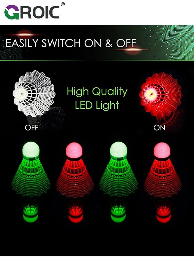 GROIC - Badminton Rebound Trainer for Solo Practice, Badminton Trainer Rebound Ball with 6 Balls & 2 Glow Balls, Perfect for Practicing Badminton, Rebound Ball for Self-Practice, Portable Training Tool - Image 1