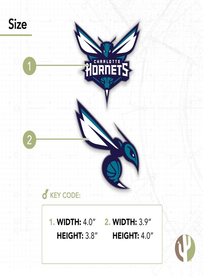 Desert Cactus Charlotte Hornets NBA Officially Licensed Sticker Vinyl Decal Laptop Water Bottle Car Scrapbook (4 Inch) - Image 3
