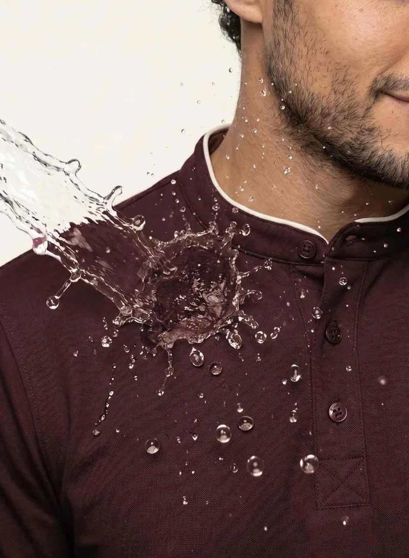 Dennis Lingo  Men Brown Cotton Blend Solid Regular T-Shirt for Men | Best Price UAE
