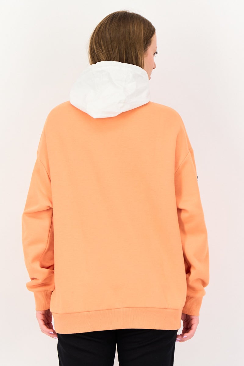 GIORDANO G-Motion Women Sportswear Fit Long Sleeves Outdoor Hoodie, Orange - Image 4