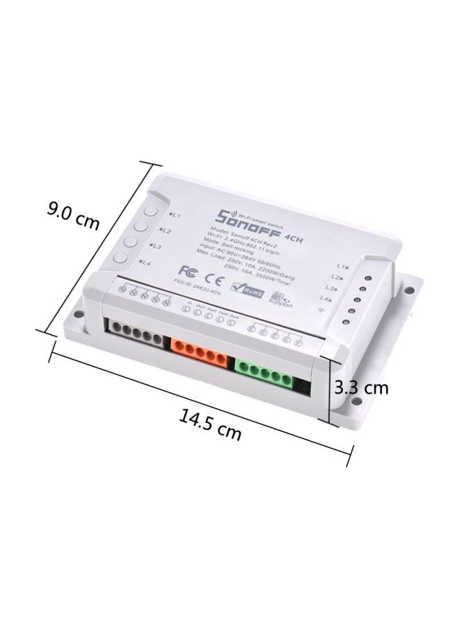 SONOFF 4-Channel Rev2 Wi-Fi Light Smart Swtich White/Black - Image 4