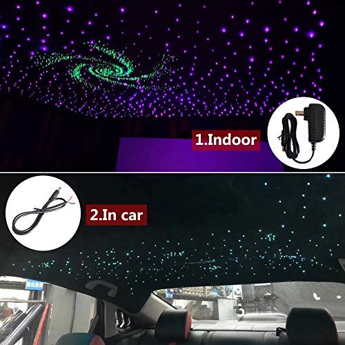 KAVODA مجموعة إضاءة سقف النجوم الليزرية LED للأماكن أو السيارات 6W RGBW مع وضع الموسيقى وجهاز التحكم عن بعد 300 خيط 0.75 مم/0.03 بوصة 2 م/6.5 قدم - Image 3