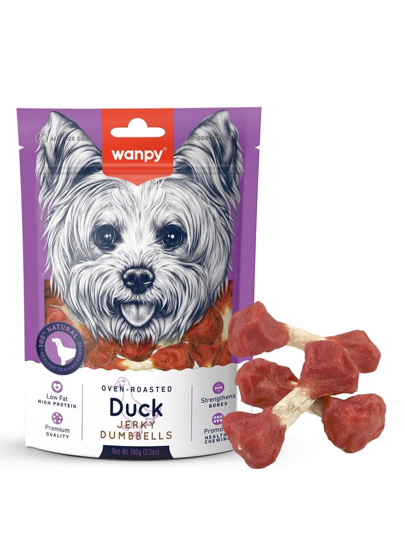 Wanpy Oven Roasted Duck Jerky Dumbbells Dog Treats 100g 