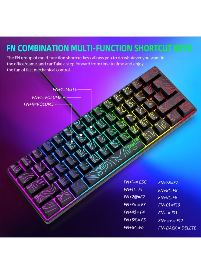 UCHUANG Membrane Keyboard - 61 Keys - Black Contour - Image 4