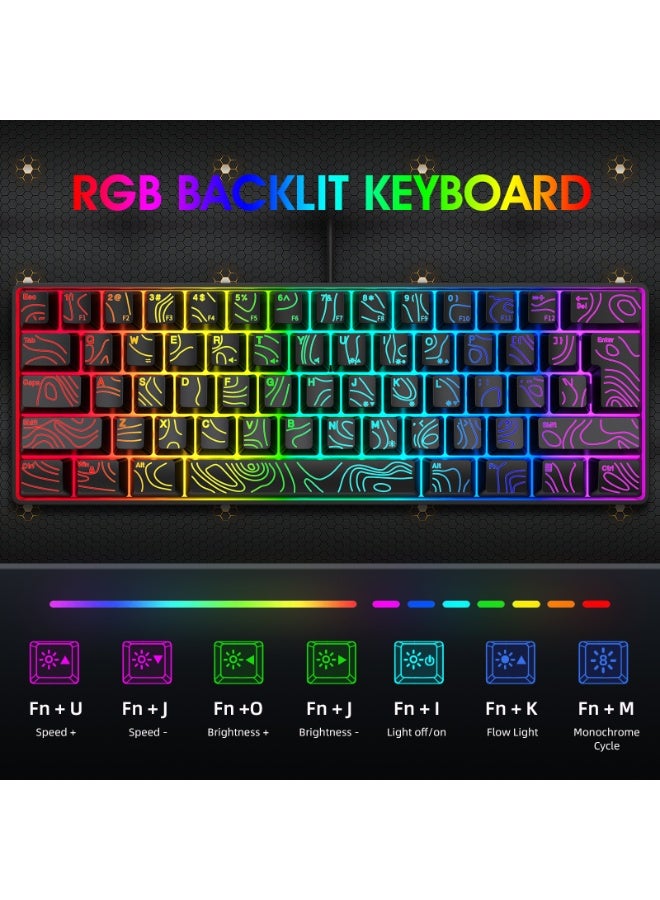 UCHUANG Membrane Keyboard - 61 Keys - Black Contour - Image 2