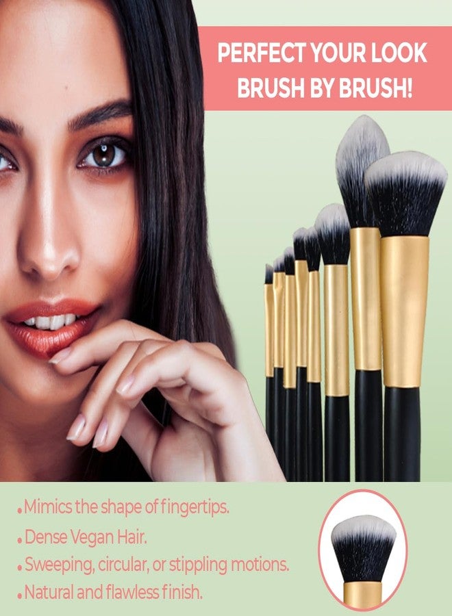 Sanfe Makeup Brush Kit – Pack of 8 | Foundation, Blusher, Powder, Blender, Concealer, Eye Shadow, Nasal Shadow & Lip Brush | Soft Dense Bristles | Professional & Beginner-Friendly - Image 1