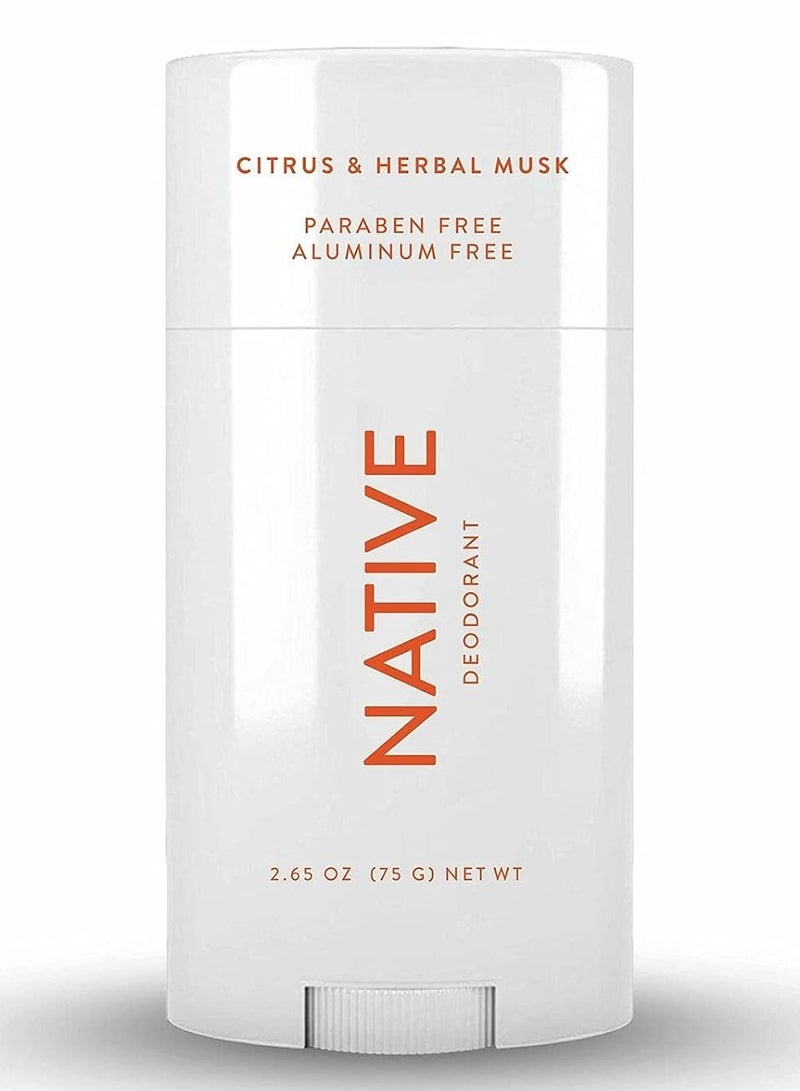 نيتيف معطر طبيعي للرجال، خالٍ من الألومنيوم مع بيكربونات الصوديوم، البروبيوتيك، زيت جوز الهند و 버터 الشيا | عطر الليمون والمسك العشبي - Image 1