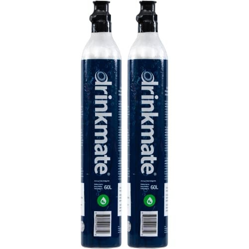 Drinkmate Threaded 60L CO2 Exchange Carbonation Cylinders, Compatible w/SodaStream (Screw-In), Aarke, Ninja Thirsti, 14.5 Oz, Cartridge Gas Canister Refill (Set of 2) - Image 1