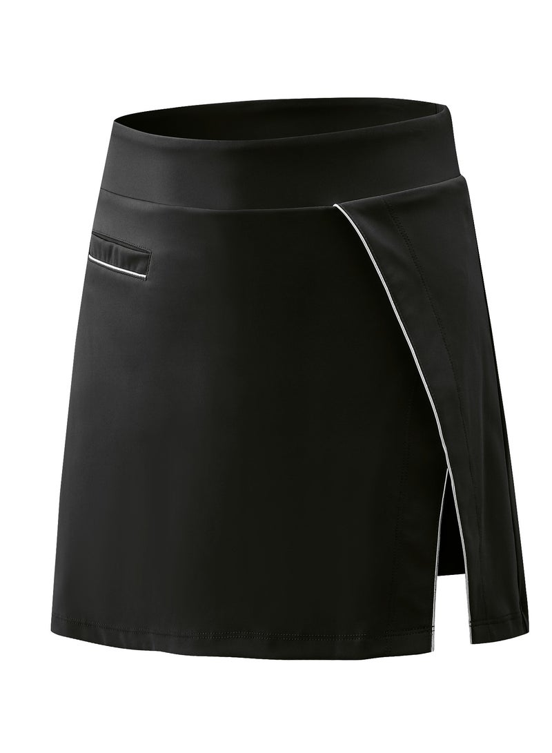 Loquat Women Quick Dry Breathable Sports Skirt Black  - Image 1