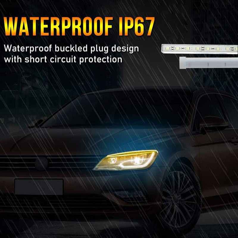 OPP ULITE Switchback LED Strip Light - Amber Turn Signal & White DRL - 24 Inch Flexible Headlight Tube Lights - Image 5