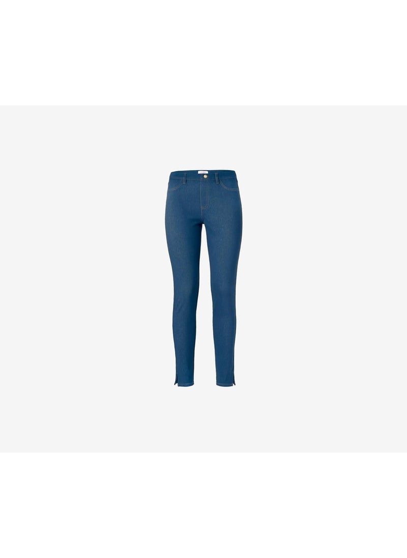 Tchibo Women Regular Fit Washed Skinny Pants, Blue  - Image 2