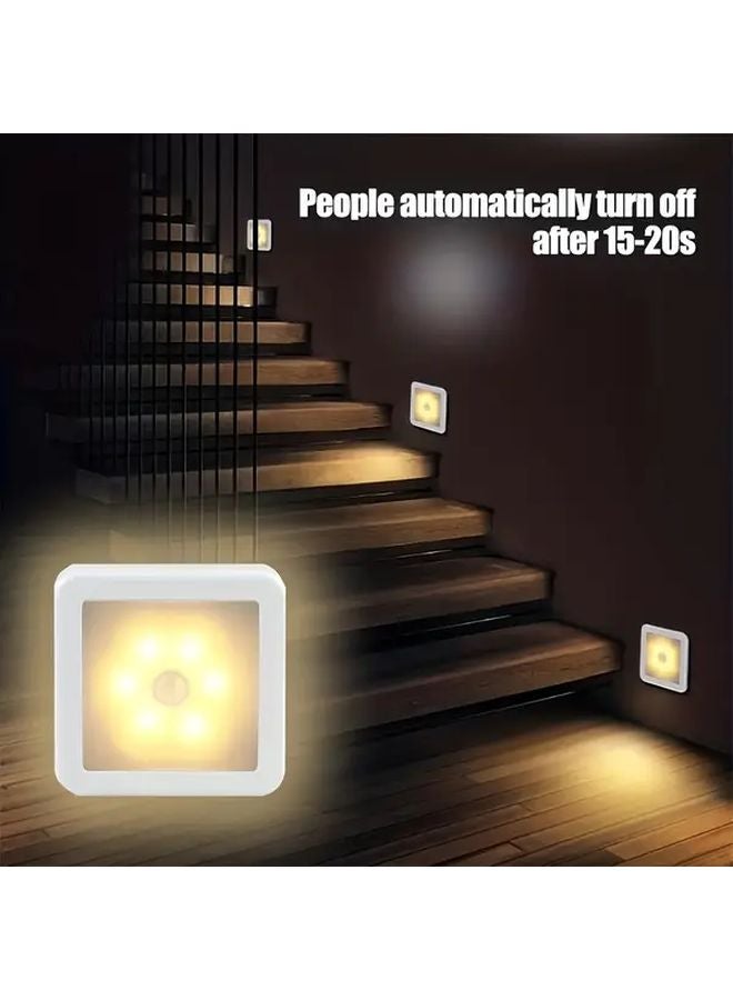 6 قطع إضاءة ليلية LED باستشعار الحركة ضوء دافئ لغرفة النوم الحمام الممر - Image 5