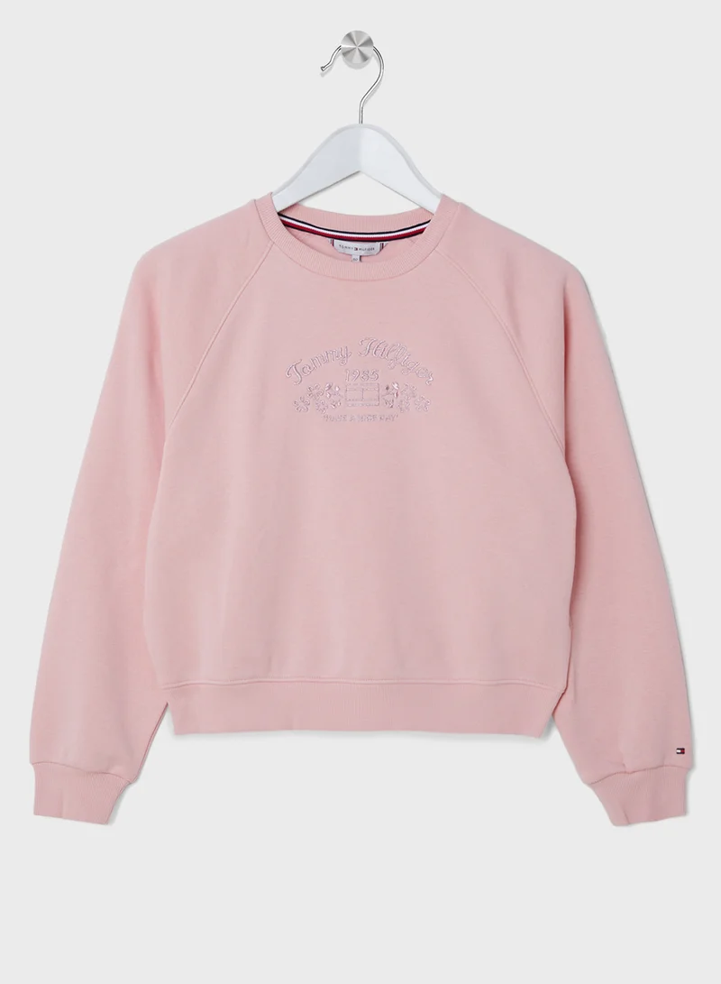 تومي هيلفيغر EMB FLOWER FLEECE CREWNECK