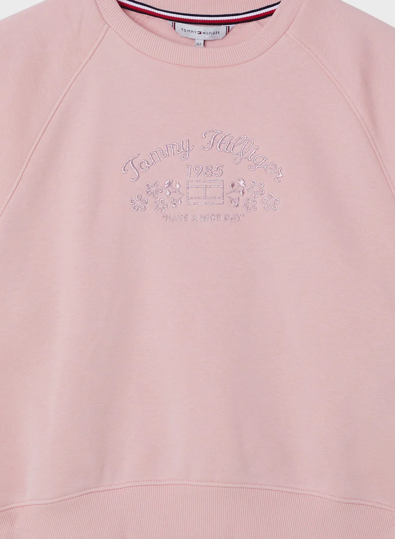 تومي هيلفيغر EMB FLOWER FLEECE CREWNECK