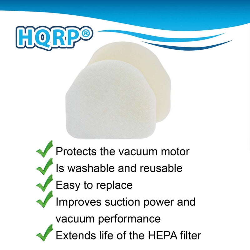 HQRP 2-pack Foam & Felt Filter Kit Compatible with Shark Navigator NV100, NV100 26, NV105, NV106, UV300, UV300 26 Upright Vacuum Cleaner, Replacement parts XFF450, XFL100 - Image 2
