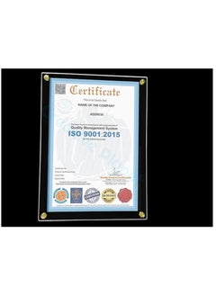 Creative Planet Creative Planet Acrylic A4 Frame Wall Mounted Elegant Double Acrylic Frameless Design Fits A4 size Rulers Photos Certificates Degrees Documents Signs Fits 21cm x 30 cm  - Image 2