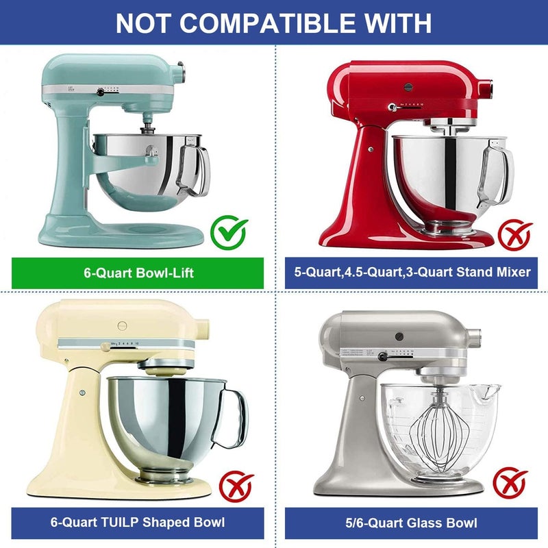 Roabertic Flex Edge Beater for KitchenAid Bowl-Lift Stand Mixer - 6 Quart Flat Beater Paddle with Flexible Silicone Edges - Image 2