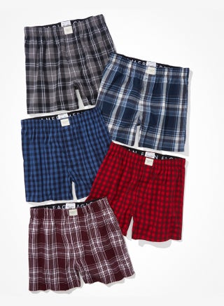 AEO Plaid Stretch Boxer Short 5-Pack