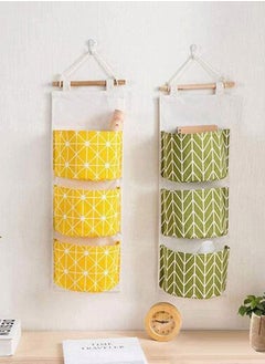 Y&D Wall Hanging Storage Bag Waterproof Over The Door Closet Organizer Linen Farbric Pocket with 3 Remote-Sized Pockets for Bedroom  - Image 2