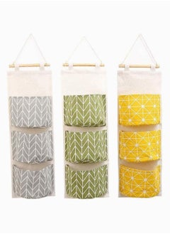 Y&D Wall Hanging Storage Bag Waterproof Over The Door Closet Organizer Linen Farbric Pocket with 3 Remote-Sized Pockets for Bedroom  - Image 1