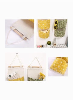 Y&D Wall Hanging Storage Bag Waterproof Over The Door Closet Organizer Linen Farbric Pocket with 3 Remote-Sized Pockets for Bedroom  - Image 3