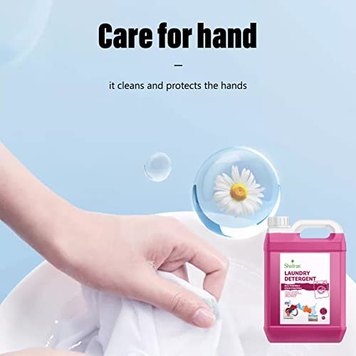 Shatras Pink Lily Liquid Detergent 5 Liter, Laundry Liquid for Fabric Care, Suitable for Top-Load and Front Load Machine and Hand Wash, Concentrated Laundry Detergent - Image 5