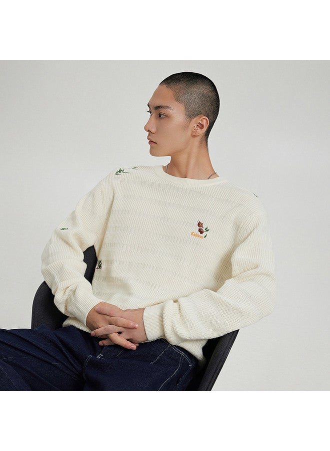 Cabbeen Men's Knitwear Spring Autumn Loose Sweater Street Couple Warm Layering Sweater - Image 5