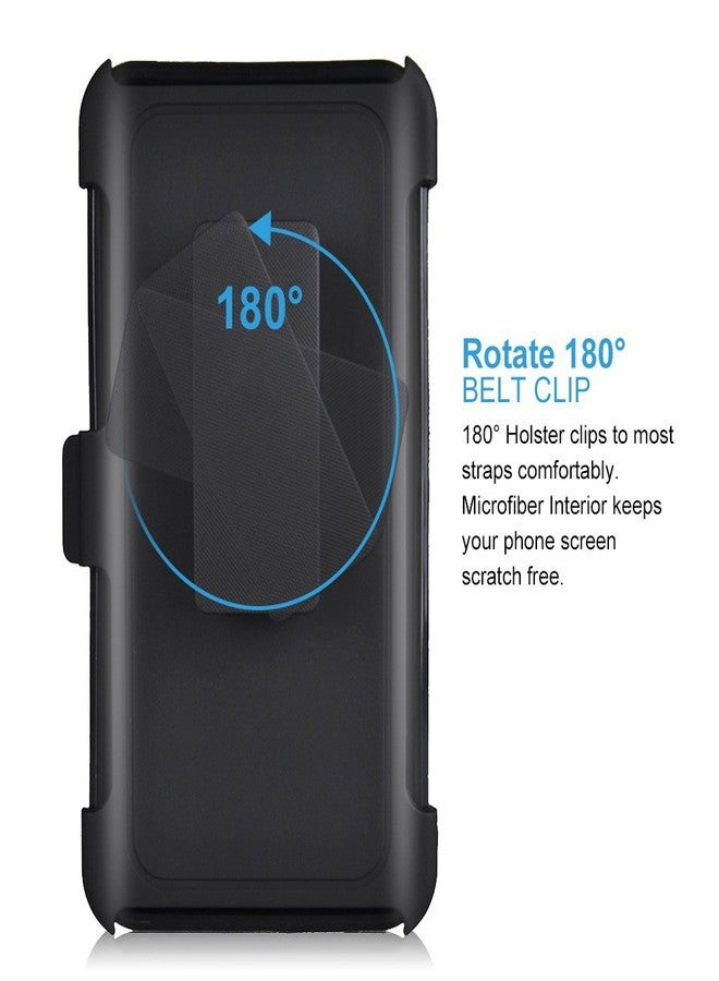 TJ's TJS Phone Case Compatible with Samsung Galaxy A20/Galaxy A30, [Tempered Glass Screen Protector] Belt Clip Holster Resistant Magnetic Support Hybrid Kickstand Heavy Duty Cover (Black) - Image 5