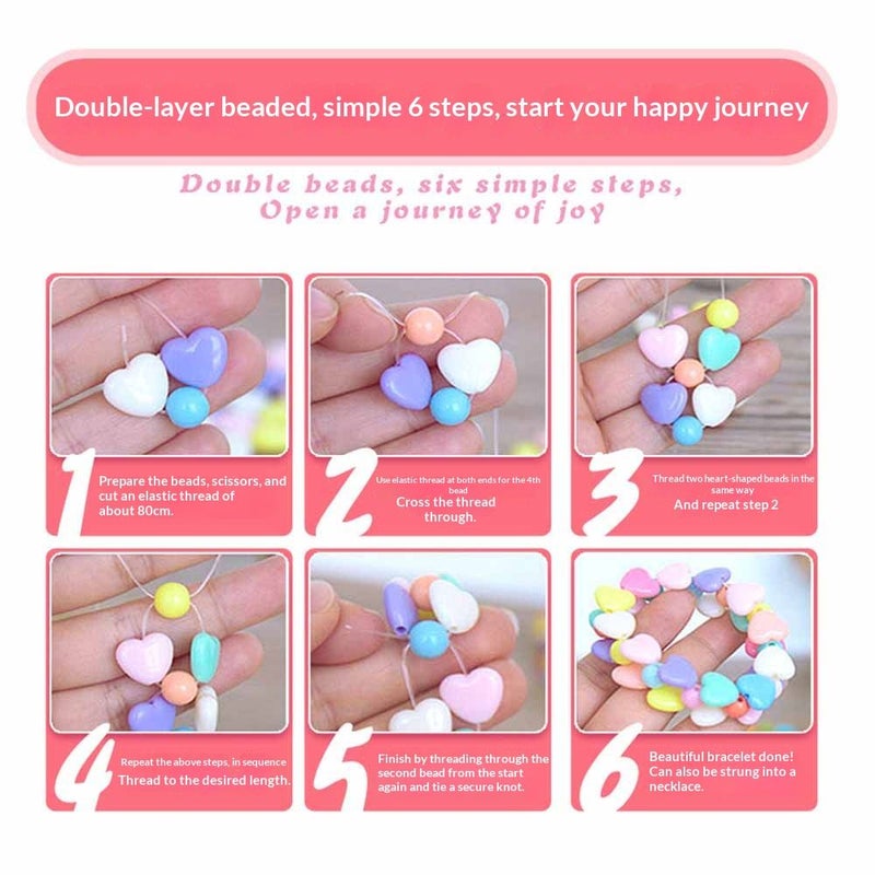DIY Beading Kit 530pcs Jewelry Making Kit Beads Assortment For Bracelets Pendants - Image 5