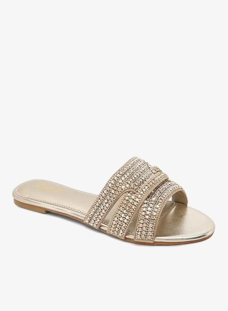 فايور Crystal Multi-Strap Flat Sandal MY 375