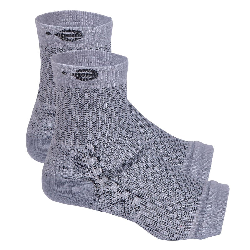Ecosync Compression Socks Open Toe | Nano Socks Unisex Neuropathy Bamboo Cotton Compression Socks Women | Grey | Plantar Fasciitis | Arch Support | Foot & Ankle Swelling | Heel Pain | Injury Recovery - Image 1