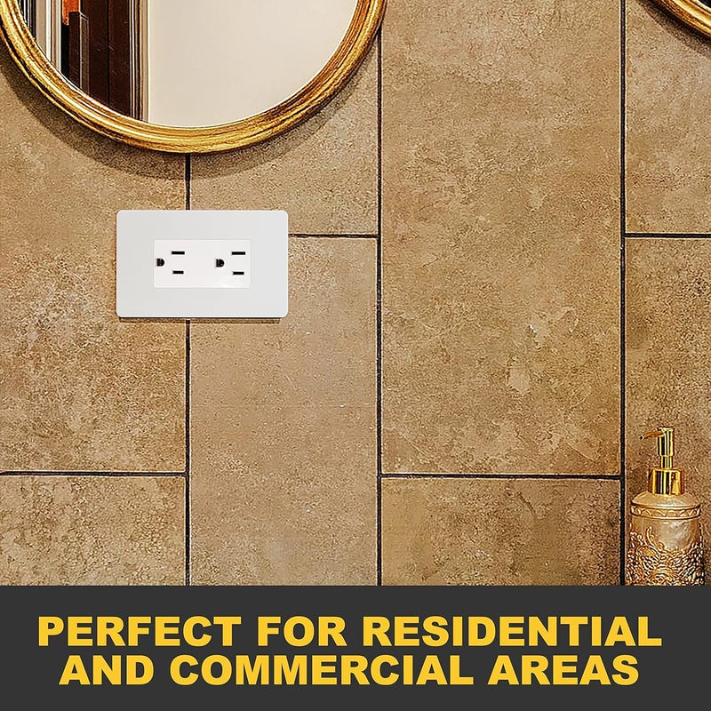Faith 10Pack NonTamperResistant Outlet 15A 125V Decorator Receptacles ULListed White - Image 5