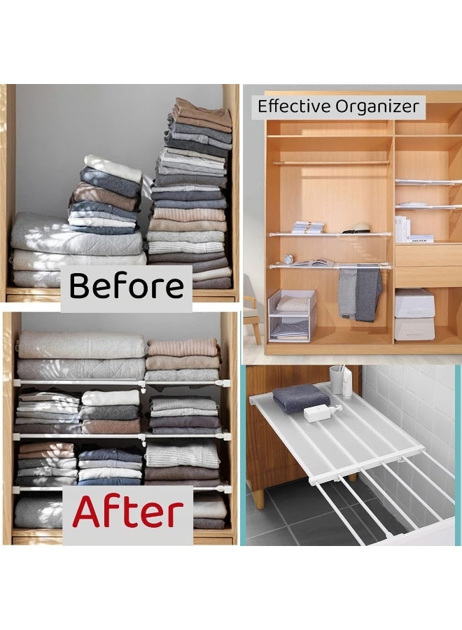 SAFENHAND Closet Shelf, Expandable Rod Closet System, Heavy Duty Adjustable Clothes Hanger Rack, DIY Space Saver Layered Separator Divider - Image 2