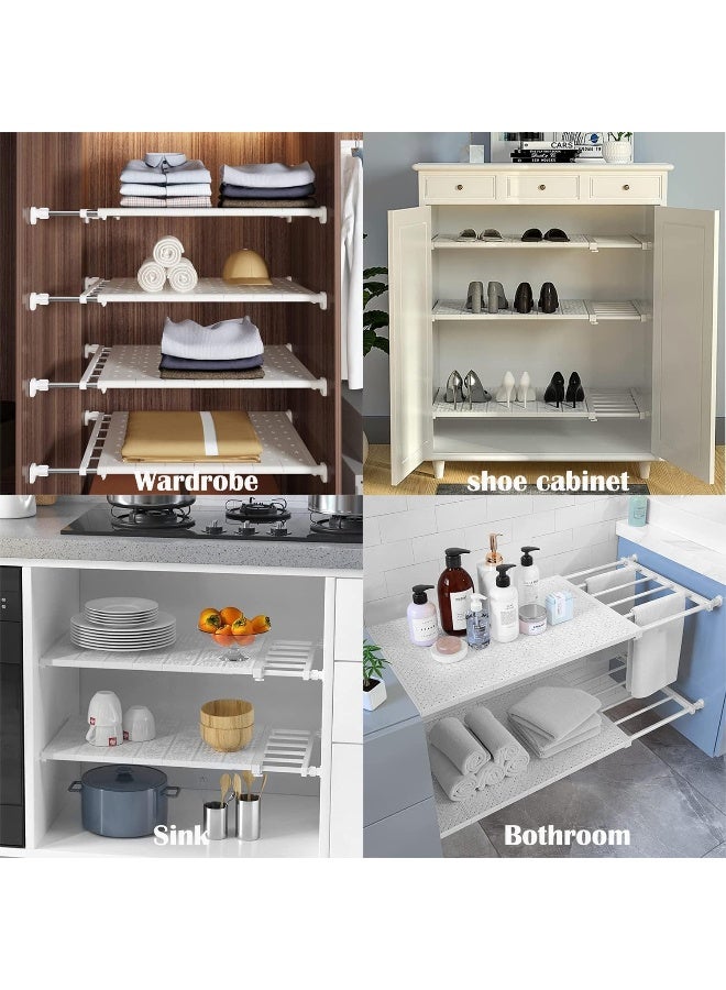 SAFENHAND Closet Shelf, Expandable Rod Closet System, Heavy Duty Adjustable Clothes Hanger Rack, DIY Space Saver Layered Separator Divider - Image 5