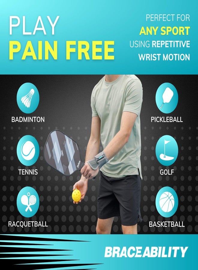 BraceAbility Wrist Support for Men and Women - Tennis and Pickleball Wrist Brace, Sports Injury Relief, Sprained Wrist Recovery, Tendonitis Support, Cycling, Volleyball, Golf - Right Hand (Small) - Image 5