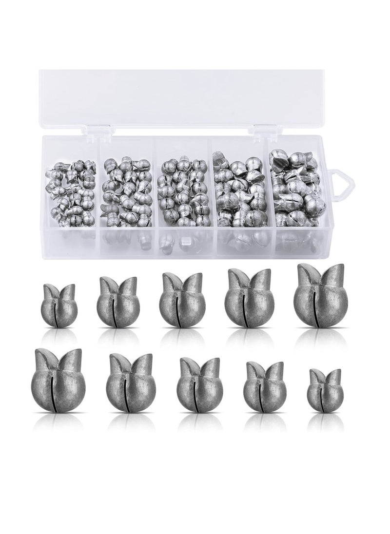 Generic - Split Shot Fishing Sinker, 100 Pcs Fishing Weights Sinkers Kit, Removable Fishing Split Shot Sinker, Round Split Shot Sinker, for Fisherman - Image 1