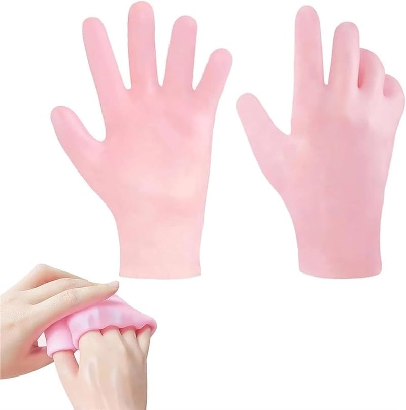 Snivy Snivy Moisturizing Gloves for Women Men Silicone Spa Gel Hands Soft Exfoliating Hydrating Gloves for Cracked Hands Cuticles Rough Skin Dead Skin Repairing Dry Cracked Hands  - Image 1